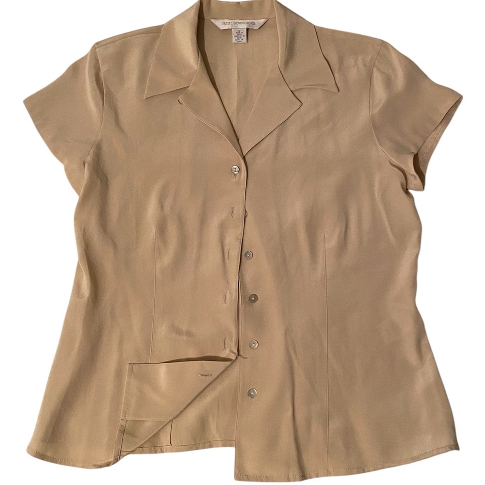 Cream collard button down top